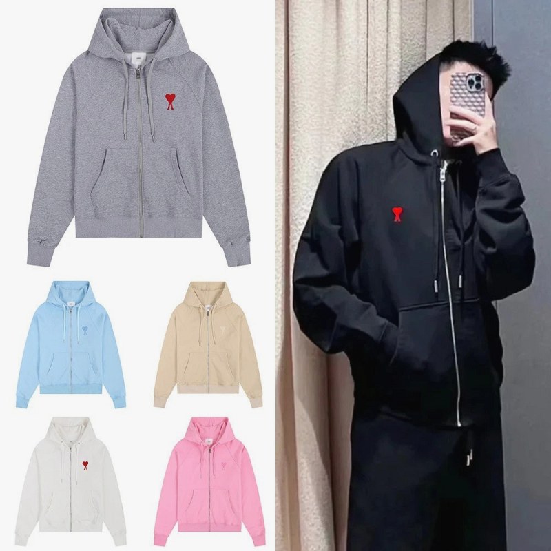 Ami Paris Heart-Print Zipper Hoodie Collection Review: Six Washes, a 388 g Bench Weight and the Heart Motif Under a Loupe