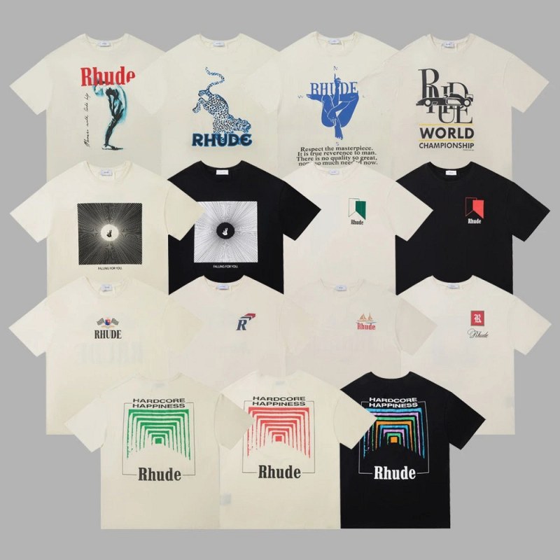 Rhude Multicolor T-Shirt Collection Review: Tagged for Teenagers, Cut for Broad Shoulders